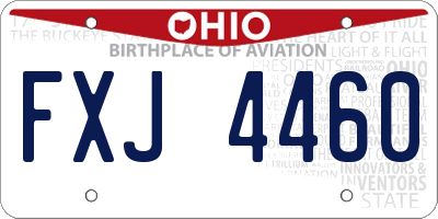 OH license plate FXJ4460
