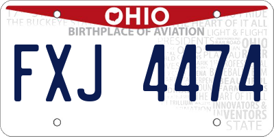 OH license plate FXJ4474