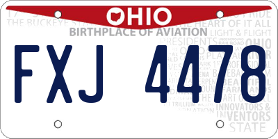OH license plate FXJ4478