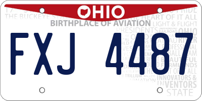 OH license plate FXJ4487