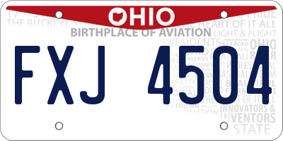 OH license plate FXJ4504