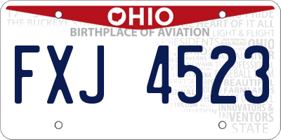OH license plate FXJ4523