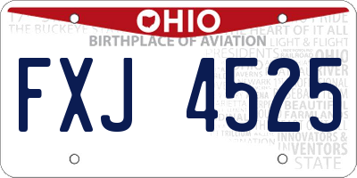 OH license plate FXJ4525