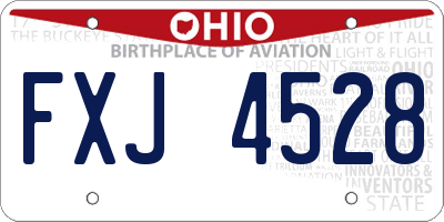 OH license plate FXJ4528