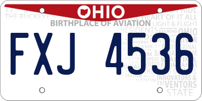 OH license plate FXJ4536