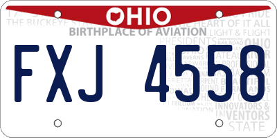 OH license plate FXJ4558