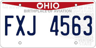 OH license plate FXJ4563