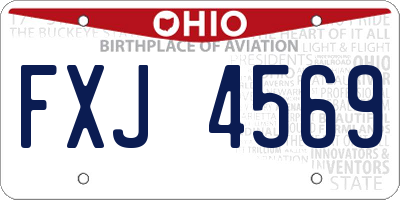 OH license plate FXJ4569