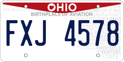 OH license plate FXJ4578