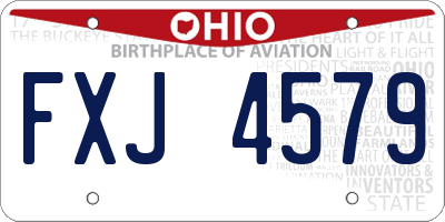 OH license plate FXJ4579