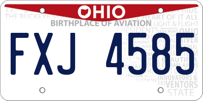 OH license plate FXJ4585