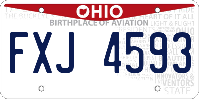 OH license plate FXJ4593