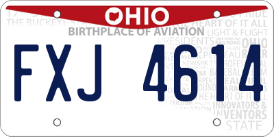 OH license plate FXJ4614