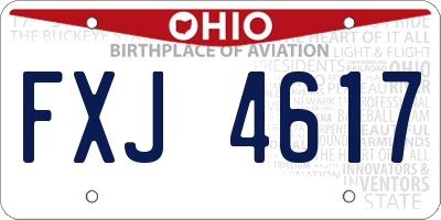 OH license plate FXJ4617