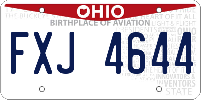 OH license plate FXJ4644