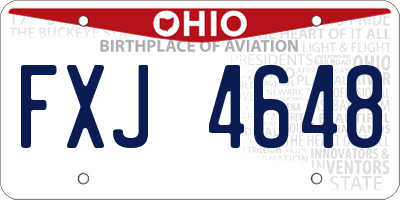 OH license plate FXJ4648
