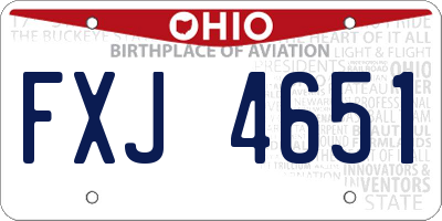 OH license plate FXJ4651
