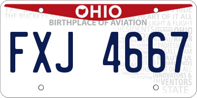 OH license plate FXJ4667