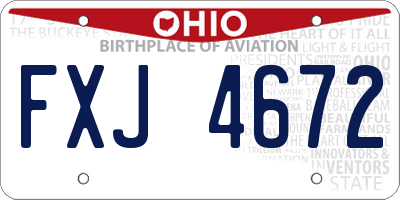 OH license plate FXJ4672
