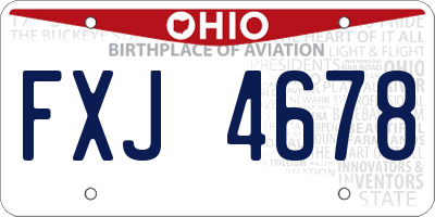 OH license plate FXJ4678