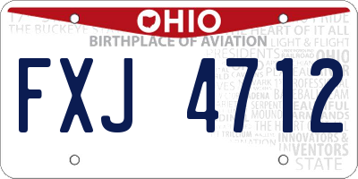 OH license plate FXJ4712