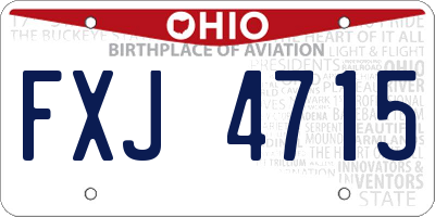 OH license plate FXJ4715
