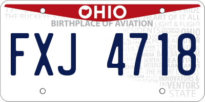 OH license plate FXJ4718