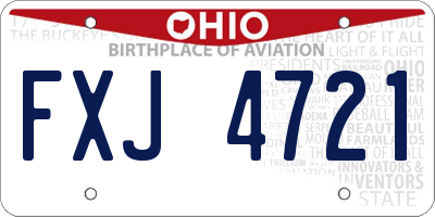 OH license plate FXJ4721