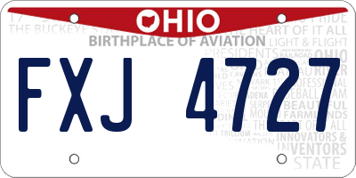 OH license plate FXJ4727