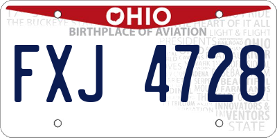 OH license plate FXJ4728