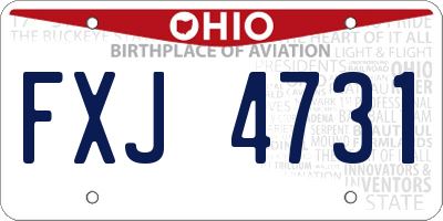 OH license plate FXJ4731