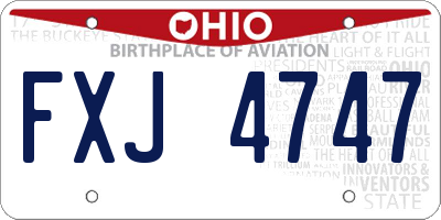 OH license plate FXJ4747