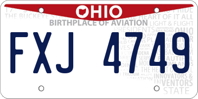 OH license plate FXJ4749