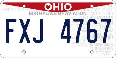 OH license plate FXJ4767
