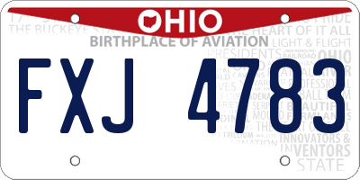 OH license plate FXJ4783
