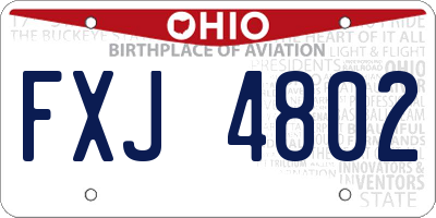 OH license plate FXJ4802