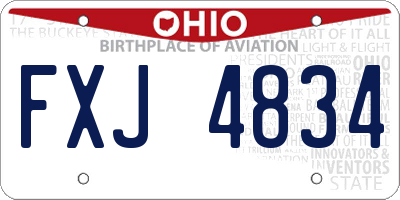 OH license plate FXJ4834