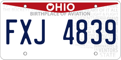 OH license plate FXJ4839