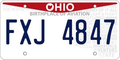 OH license plate FXJ4847