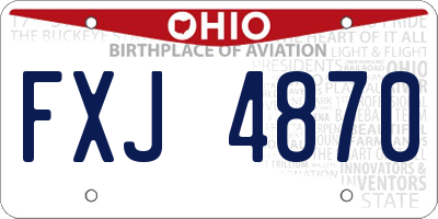 OH license plate FXJ4870