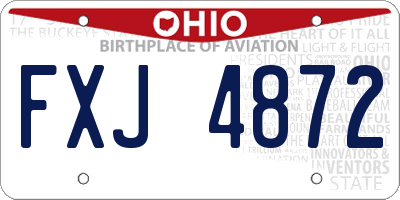 OH license plate FXJ4872