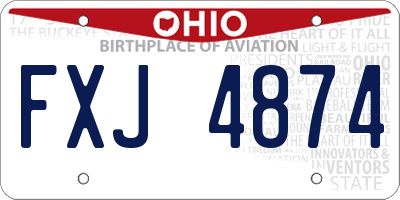OH license plate FXJ4874