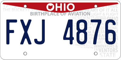 OH license plate FXJ4876