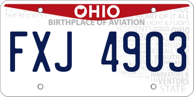 OH license plate FXJ4903