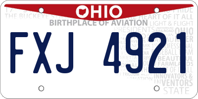 OH license plate FXJ4921