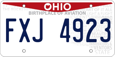 OH license plate FXJ4923