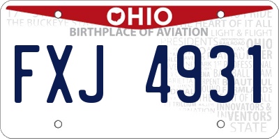 OH license plate FXJ4931
