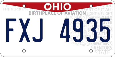 OH license plate FXJ4935