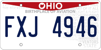 OH license plate FXJ4946