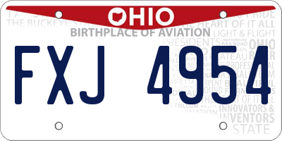 OH license plate FXJ4954